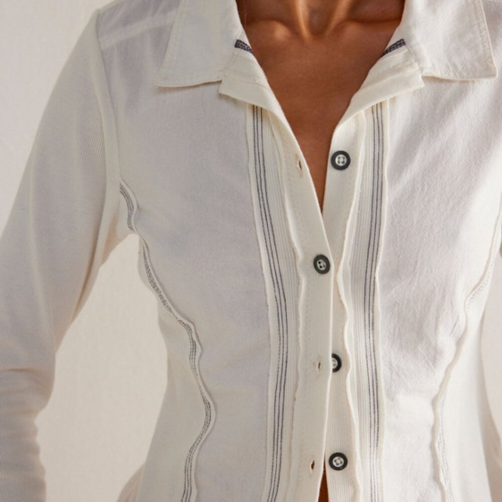 We The Free Cream Button Down Shirt